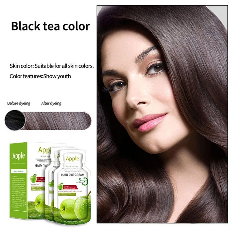 Apple-infused hair dye, non-scalp-sticking, black oil, salon-grade hair dye, 15ml